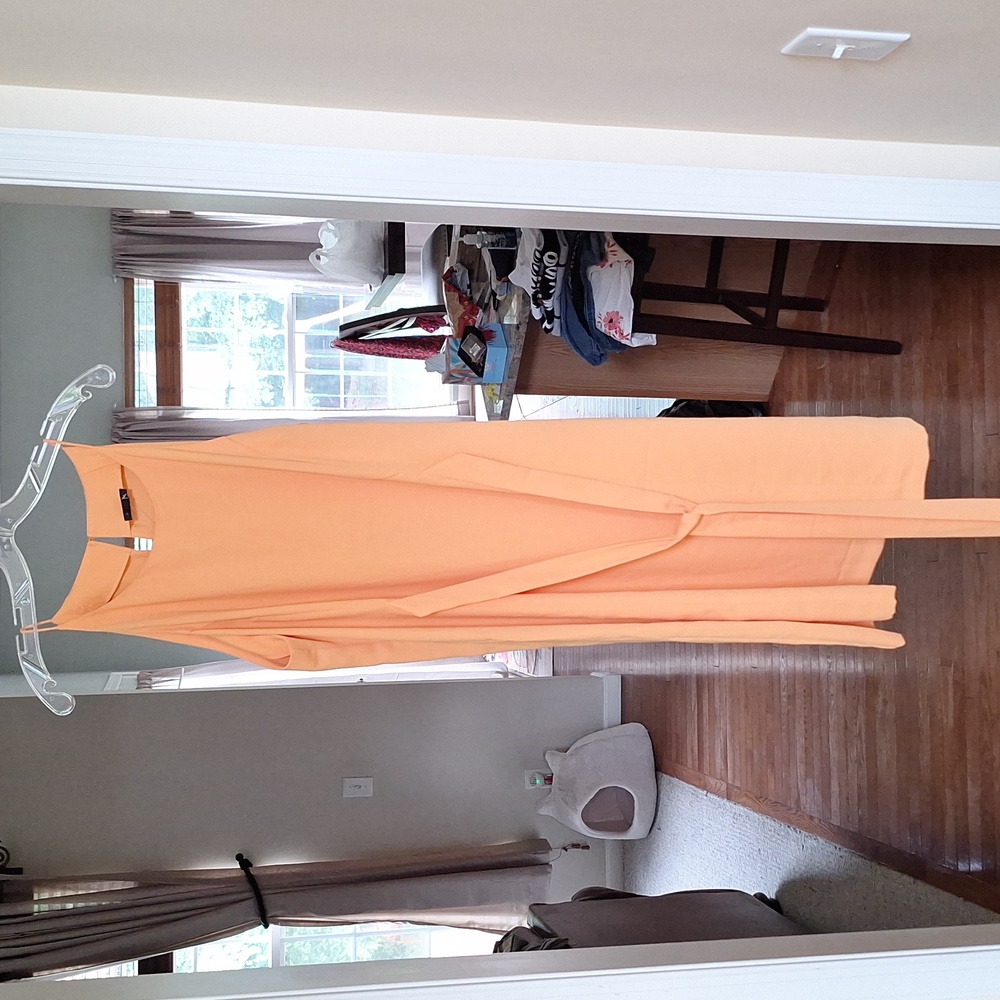 Soft orange cocktail dress